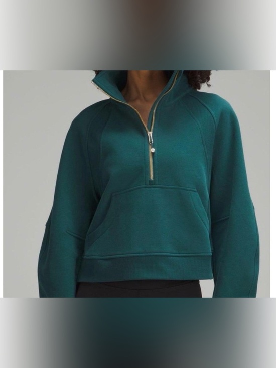 lululemon athletica Tops - Lululemon Scuba Cropped Half Zip Funnel Neck Sweatshirt
